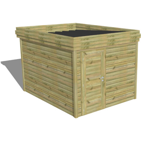 ABRI DE JARDIN bois Pin autoclave 27mm - 2,64x3,44m / 9,1m2 - Bac acier - Abri Français (1/5)