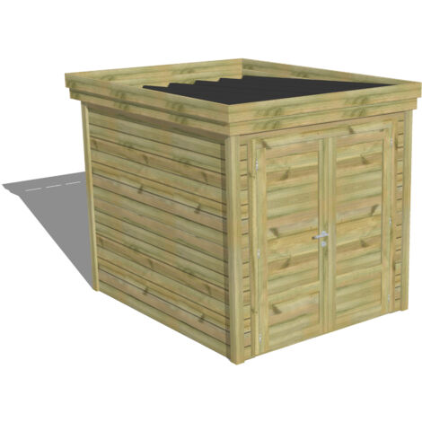 ABRI DE JARDIN bois Pin autoclave 27mm - 2,14x2,64m / 5,7m2 - Bac acier - Abri Français (1/5)