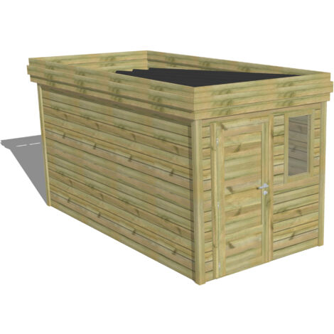 ABRI DE JARDIN bois Pin autoclave 27mm - 2,14x4,34m / 9,3m2 - Bac acier - Abri Français