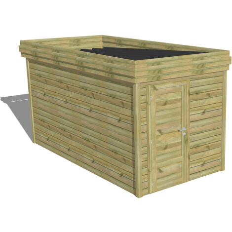 ABRI DE JARDIN bois Pin autoclave 27mm - 2,14x4,34m / 9,3m2 - Bac acier - Abri Français (1/5)