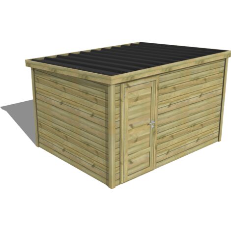 ABRI DE JARDIN bois traité 27mm, Essentiel, 3,4x2,6m, 9m2
