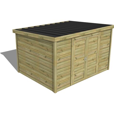 ABRI DE JARDIN bois traité 27mm, Essentiel, 3,4x2,6m, 9m2