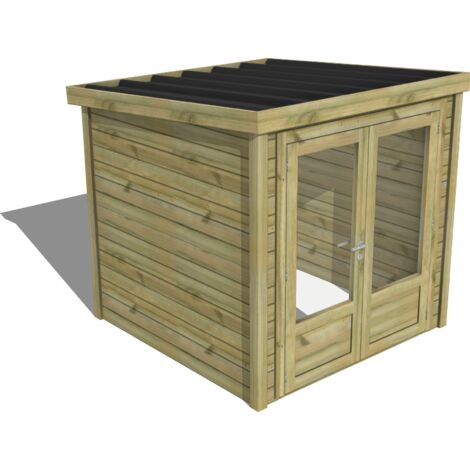ABRI DE JARDIN bois traité 27mm, Essentiel, 2,1x2,1m, 5m2