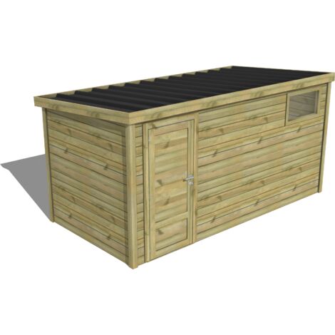 ABRI DE JARDIN bois traité 27mm, Essentiel, 4,3x2,1m, 9m2
