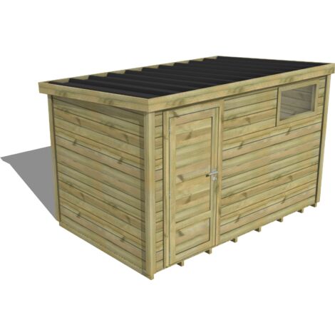 ABRI DE JARDIN bois traité 27mm, Essentiel, 3,4x2,1m, 7m2, Plancher