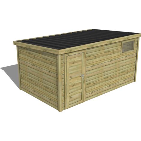 ABRI DE JARDIN bois traité 27mm, Essentiel, 4,3x2,6m, 11m2