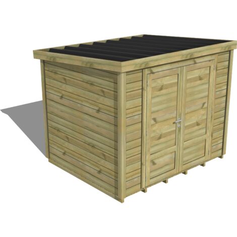 ABRI DE JARDIN bois traité 27mm, Essentiel, 2,6x2,1m, 6m2, Plancher