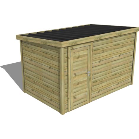 ABRI DE JARDIN bois traité 27mm, Essentiel, 3,4x2,1m, 7m2
