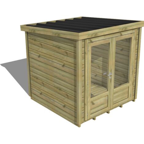 ABRI DE JARDIN bois traité 27mm, Essentiel, 2,1x2,1m, 5m2, Plancher