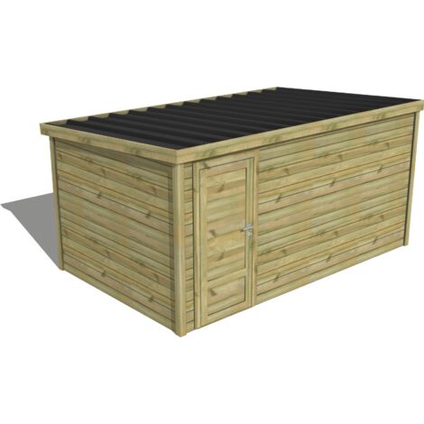 ABRI DE JARDIN bois traité 27mm, Essentiel, 4,3x2,6m, 11m2