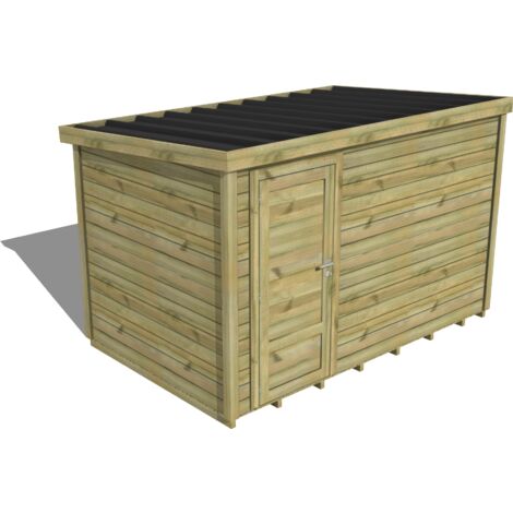 ABRI DE JARDIN bois traité 27mm, Essentiel, 3,4x2,1m, 7m2, Plancher