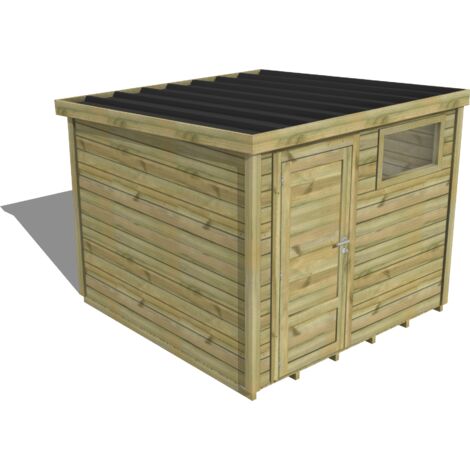 ABRI DE JARDIN bois traité 27mm, Essentiel, 2,6x2,6m, 7m2, Plancher