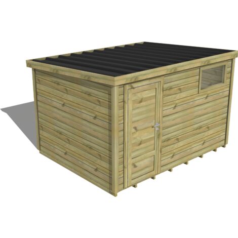 ABRI DE JARDIN bois traité 27mm, Essentiel, 3,4x2,6m, 9m2, Plancher