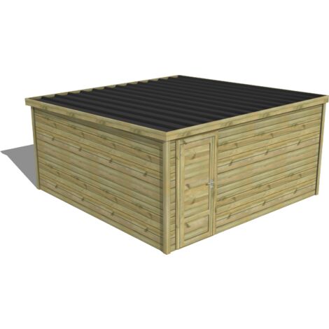 ABRI DE JARDIN bois traité 27mm, Essentiel, 4,3x4,3m, 19m2