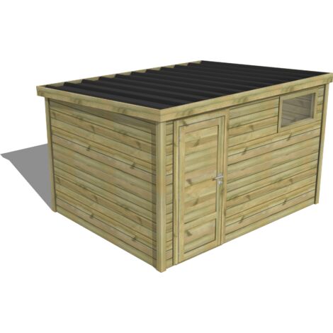 ABRI DE JARDIN bois traité 27mm, Essentiel, 3,4x2,6m, 9m2
