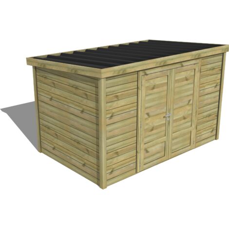 ABRI DE JARDIN bois traité 27mm, Essentiel, 3,4x2,1m, 7m2