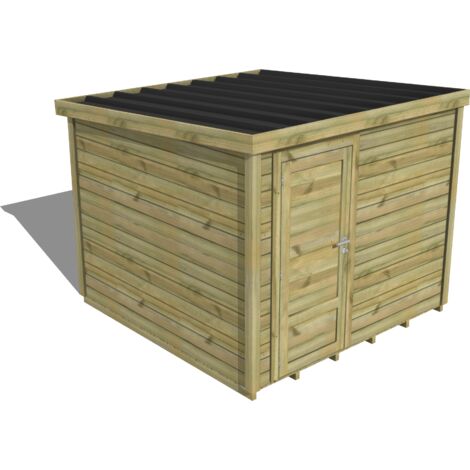 ABRI DE JARDIN bois traité 27mm, Essentiel, 2,6x2,6m, 7m2, Plancher