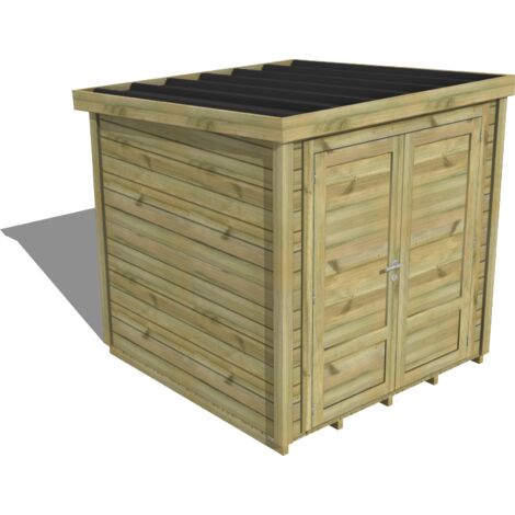 ABRI DE JARDIN bois traité 27mm, Essentiel, 2,1x2,1m, 5m2, Plancher