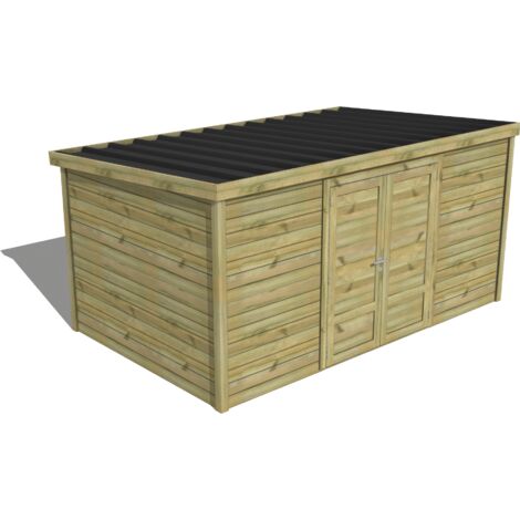 ABRI DE JARDIN bois traité 27mm, Essentiel, 4,3x2,6m, 11m2