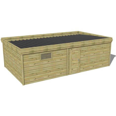 ABRI DE JARDIN bois traité 27mm, 8,2x4,3m, 36m2