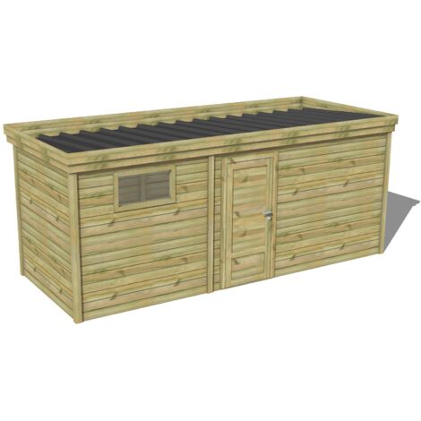 ABRI DE JARDIN bois traité 27mm, 6x2,1m, 13m2
