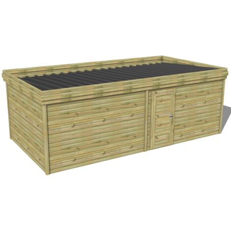 ABRI DE JARDIN bois traité 27mm, 7,3x3,4m, 25m2 (1/3)