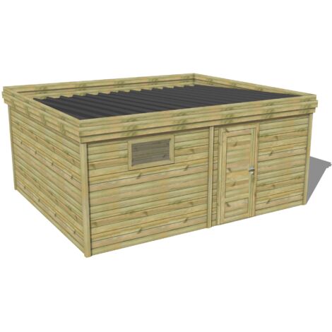 ABRI DE JARDIN bois traité 27mm, 5,7x4,3m, 25m2