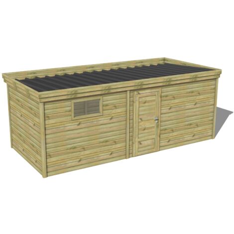 ABRI DE JARDIN bois traité 27mm, 6,5x2,6m, 17m2