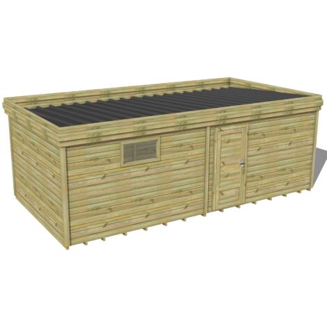 ABRI DE JARDIN bois traité 27mm, 7,3x3,4m, 25m2, Plancher (1/3)