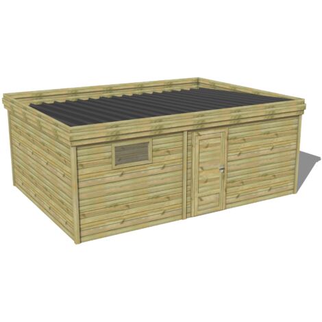 ABRI DE JARDIN bois traité 27mm, 6,5x4,3m, 28m2