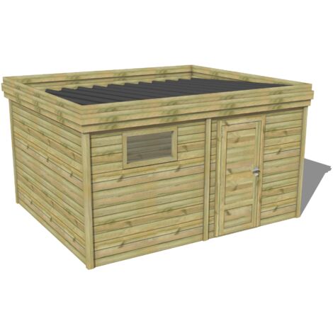ABRI DE JARDIN bois traité 27mm, 5,2x3,4m, 18m2