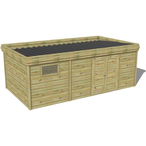 ABRI DE JARDIN bois traité 27mm, 6,9x3,4m, 24m2