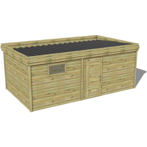 ABRI DE JARDIN bois traité 27mm, 6,5x3,4m, 22m2