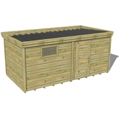 ABRI DE JARDIN bois traité 27mm, 5,7x2,6m, 15m2, Plancher (1/3)