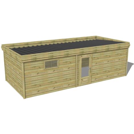 ABRI DE JARDIN bois traité 27mm, 8,2x3,4m, 28m2