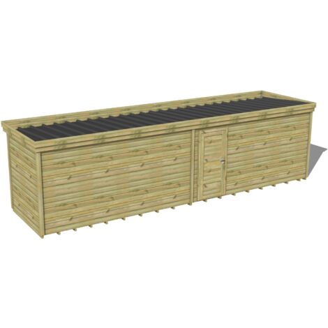 ABRI DE JARDIN bois traité 27mm, 9,1x2,1m, 19m2, Plancher