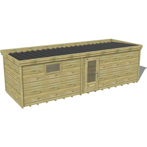ABRI DE JARDIN bois traité 27mm, 8,2x2,6m, 22m2, Plancher