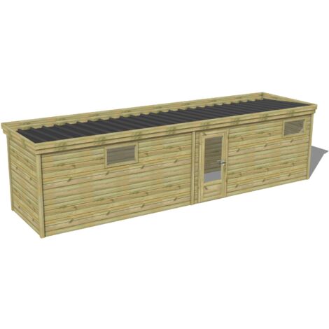 ABRI DE JARDIN bois traité 27mm, 9,1x2,1m, 19m2