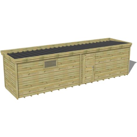 ABRI DE JARDIN bois traité 27mm, 9,1x2,1m, 19m2, Plancher (1/3)