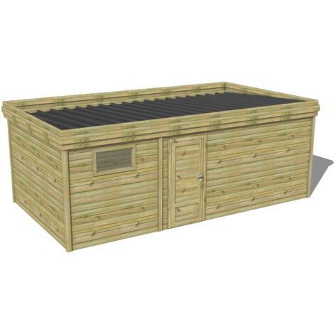ABRI DE JARDIN bois traité 27mm, 6,9x3,4m, 24m2