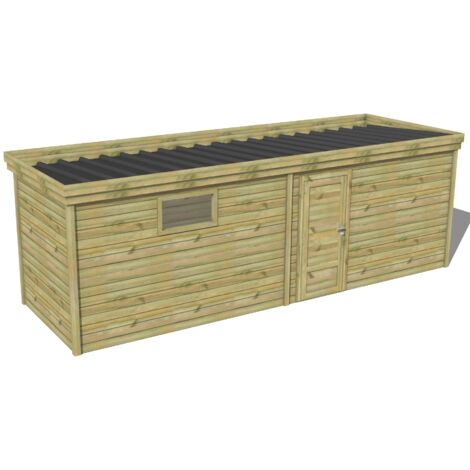 ABRI DE JARDIN bois traité 27mm, 7,3x2,1m, 16m2 (1/3)