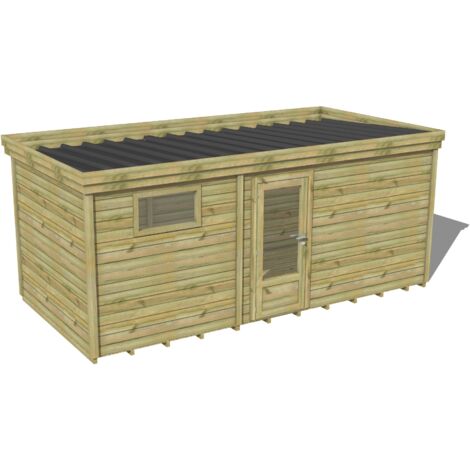ABRI DE JARDIN bois traité 27mm, 6x2,6m, 16m2, Plancher (1/3)