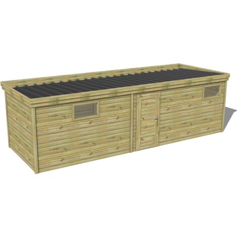 ABRI DE JARDIN bois traité 27mm, 8,2x2,6m, 22m2
