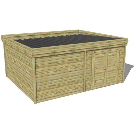 ABRI DE JARDIN bois traité 27mm, 5,7x4,3m, 25m2