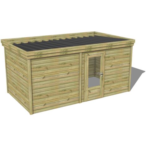 ABRI DE JARDIN bois traité 27mm, 4,7x2,6m, 12m2