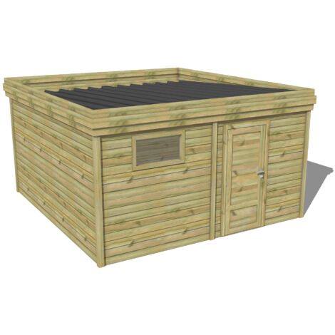 ABRI DE JARDIN bois traité 27mm, 5,2x4,3m, 23m2