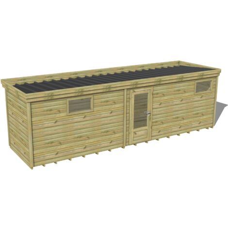ABRI DE JARDIN bois traité 27mm, 8,2x2,1m, 18m2, Plancher (1/3)