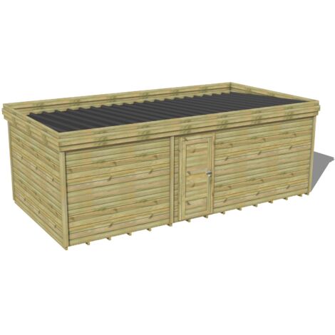 ABRI DE JARDIN bois traité 27mm, 7,4x3,4m, 25m2, Plancher