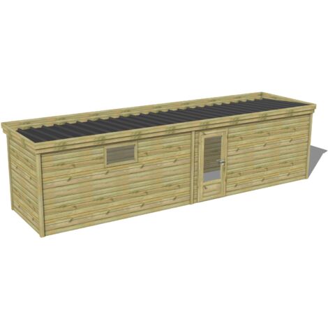 ABRI DE JARDIN bois traité 27mm, 9,1x2,1m, 19m2