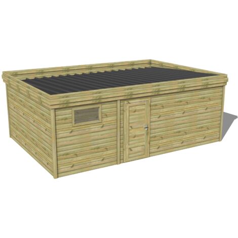 ABRI DE JARDIN bois traité 27mm, 6,9x4,3m, 30m2